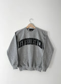 Grey sweatshirt with 'NEW BRUNSWICK' text on a white background, NB, New Brunswick, kids, Kids sweater, matching, cozy, maritimes